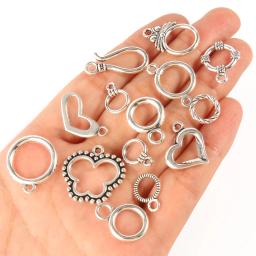 20 conjuntos de aço inoxidável prata cor prendedor pulseira toggle fecho fivela conector para fazer jóias ot fechos diy acessórios - Image 2