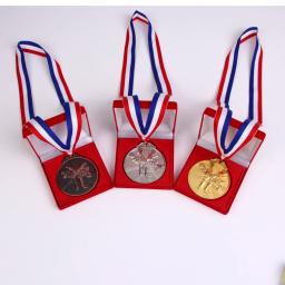 Medalha de Ouro e Prata, Medalha de Cor de Marca, Medalha de Impressão, Grátis em Branco, 6,5 cm - Image 4