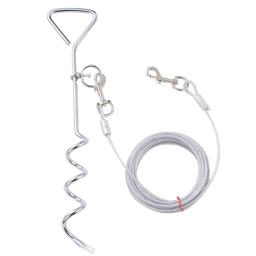 Estaca espiral e cabo para animais de estimação, parafuso âncora, poste, aço, cachorro, cão, gato, 16 pés - Image 2