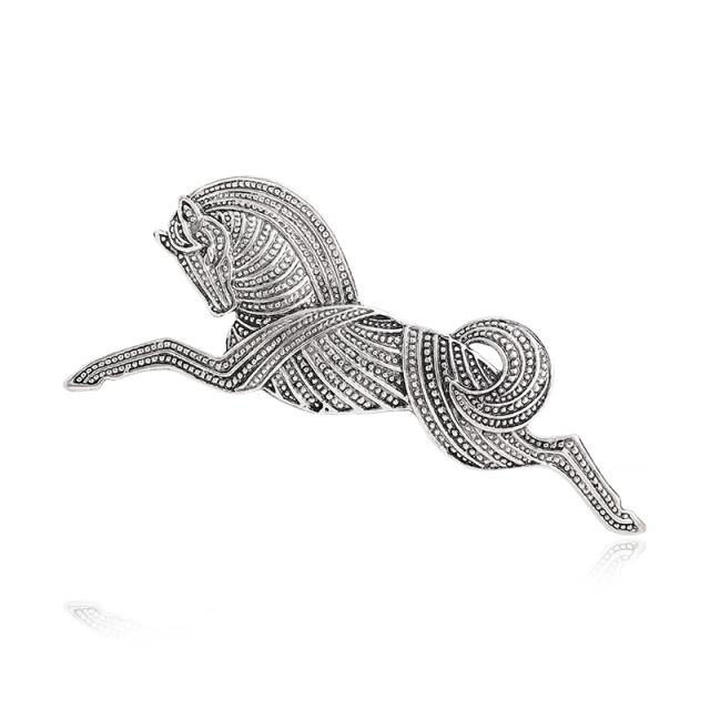 Wuli & Baby Broche Cavalo Vintage Metal 4.5*10cm