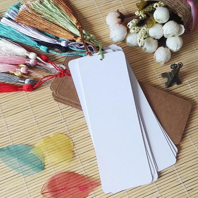 Kit de 120 Marcadores de Papel Kraft em Branco com 60 Pingentes de Borla Coloridos para Projetos DIY