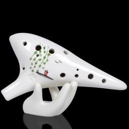 Ocarina de cerâmica para instrumentos musicais, clássica, 12 orifícios, em cerâmica, alto c, flauta de ocarina pintada - Image 3