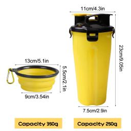 Recipiente de comida portátil 2 em 1 para animais de estimação, pote de silicone dobrável, alimentador para cães e gatos, suprimentos para viagem ao ar livre - Image 6