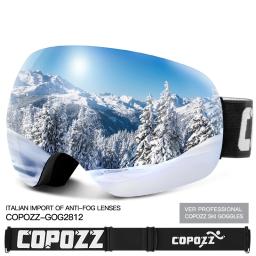 Copozz esportes ao ar livre óculos de esqui proteção uv400 máscara de esqui masculino feminino anti-nevoeiro grande rosto óculos de neve snowboard esqui - Image 1