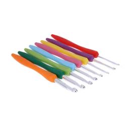 Agulhas de crochê coloridas, 8 peças, liga de alumínio, conjunto de agulhas de costura, crochê, ganchos diy - Image 2