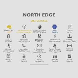 North edge pedômetro calorias bluetooth relógios esportivos masculinos detecção de distância relógio digital corrida natação relógio de pulso - Image 3