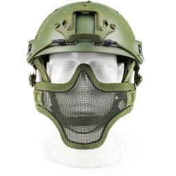 Nova caça tiro militar meia face máscaras malha de metal respirável adaptar ao capacete rápido - Image 2