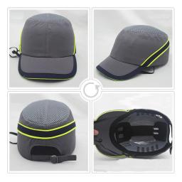 Segurança do trabalho Hi-Viz Strip Bump Cap, capacete protetor de casca interna dura, estilo de beisebol para trabalho fábrica loja cabeça proteção - Image 2