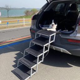Alwaytamanho suporte de escada para cães de estimação, em alumínio leve e dobrável, para camas altas, caminhões, carros e suv - Image 2
