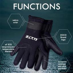 Luvas de mergulho em neoprene para homens e mulheres, luvas de natação antiderrapantes, luvas pretas quentes para caiaque e mergulho, 3mm - Image 2