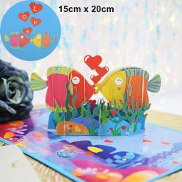 3D pop up amor cartão para esposa e namorada, obrigado cartões, presente para o aniversário do dia dos namorados, convite de casamento, cartões - Image 3
