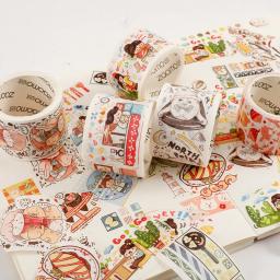 1 rolo de fita washi fat planet 2.0 série personagem bonito scrapbooking material decorativo fitas adesivas diário adesivos - Image 4