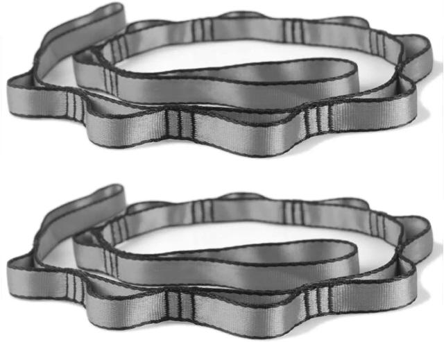 Correia de Nylon Ajustável para Aerial Yoga e Escalada - Conjunto de 2 Peças com Multi Laços para Hamacas e Camping
