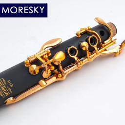 Moresky-E111 Bb Clarinete, Laca Dourada, 17 Chaves Sib, Preto - Image 6