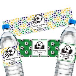 Etiquetas personalizadas da etiqueta da garrafa de água do futebol do nome do aniversário - Image 2