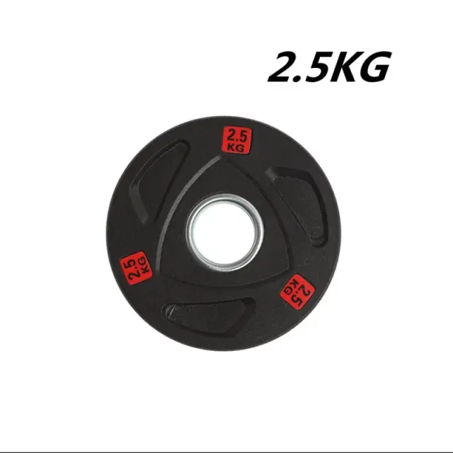 Disco de Borracha Revestida para Exercício de Barra - Equipamento de Treinamento de 2.5 a 20kg para Academia - 1 Peça