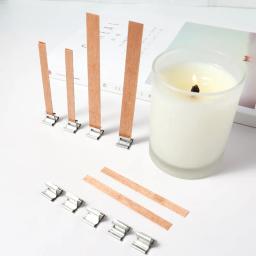 De madeira Velas Pavio com Tab Sustainer, DIY Vela Fazendo Suprimentos, Cera De Parffin De Soja, DIY Material De Vela, 20Pcs - Image 4