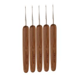 Agulhas de crochê para tecelagem de cabelo de bambu, ferramenta de ganchos de 0.5mm 0.75mm de cabelo, gancho de crochê - Image 2