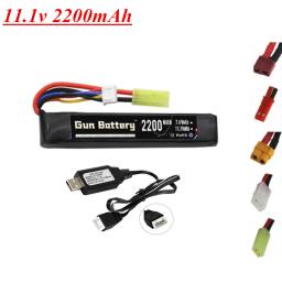 Conjunto de carregador de bateria Lipo para pistola de água Mini Airsoft BB Air Pistol, brinquedos elétricos, peças RC, 3S, 11.1V, 2200mAh - Image 1