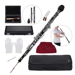 Muslady profissional inglês chifre alto oboé f chave corpo de madeira sintética prata-banhado chaves instrumento de sopro de madeira com luvas de reed - Image 6