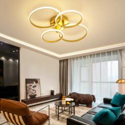 NEO Gleam-Luminária Moderna de Teto LED, Luminárias Doméstica, Sala de Estar, Quarto de Estudo, Cor Dourada, 90-260V - Image 4