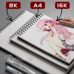 8k/16k/a4 50 folhas engrossar papel esboço livro estudante arte pintura desenho aguarela livro graffiti sketchbook escola papelaria - Image 2
