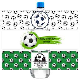 30 pçs personalizar futebol futebol tema garrafa de água adesivos crianças festa de aniversário decoração suprimentos de garrafa de água de futebol etiquetas - Image 1