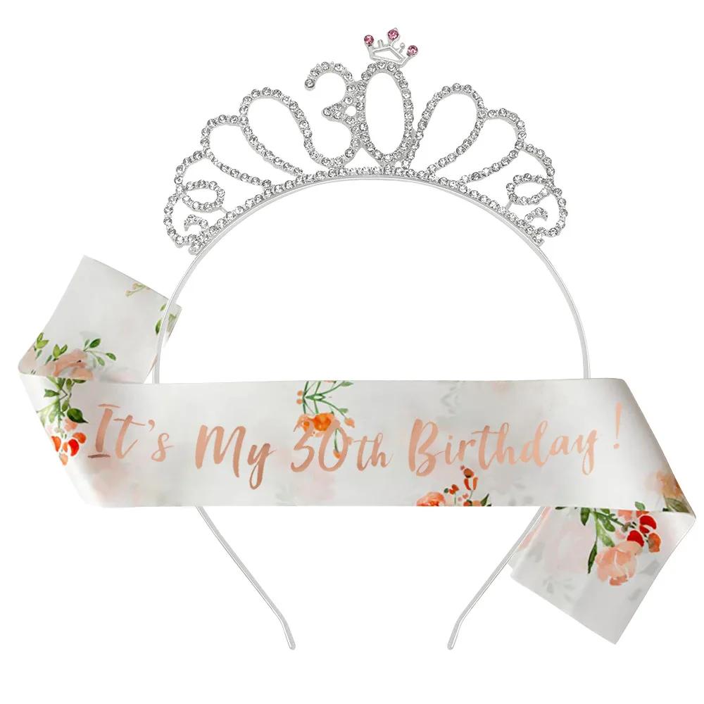 Faixa de ombro para aniversário de adulto, faixa com 16 anos, para decoração de festa de feliz aniversário, 40 anos - Image 1