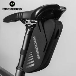 Rockbros saco de sela da bicicleta à prova dwaterproof água 0.6l ciclismo bolsa de assento ao ar livre pannier ferramenta traseira saco mtb tubo superior acessórios da bicicleta - Image 1