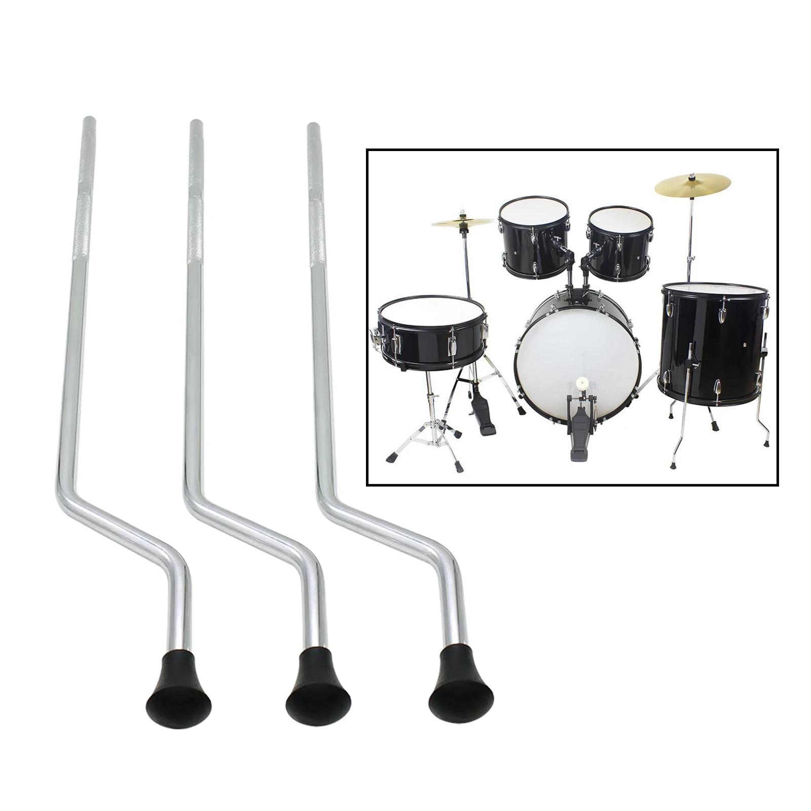 3 pçs metal piso tom tambor pernas titular pés de borracha ajustável tom tambor pé pernas antiferrugem antiderrapante percussão peças diy - Image 1