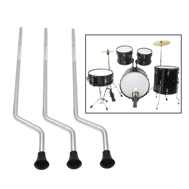 Suporte Ajustável em Metal para Tom de Percussão com Pés de Borracha Antiderrapantes e Antiferrugem - 3 Peças DIY