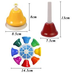 Conjunto de instrumentos de percussão para crianças, sino de cor 8-notas, chocalho de metal, brinquedo de aprendizagem musical, ajuda educacional precoce, brinquedos infantis - Image 6