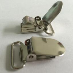 Trava de metal prateada 20mm, prendedor de chupeta com gancho - Image 1