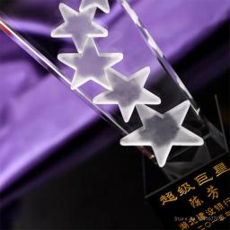 Troféu De Cristal Estrela De Cinco Pontas Personalizado Personalizado Lâmina Decoração De Casa, Lembrança De Prêmio Criativo - Image 4