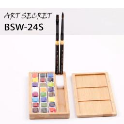 Pincéis de desenho artsecret wireless wireless com estojo de bambu defumado com 12 24 semi cor sólida para pintura - Image 6