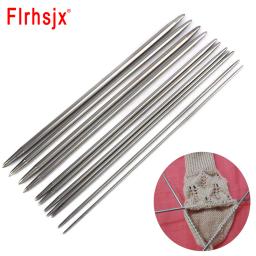 Flrhsjx 5 pçs agulhas de tricô de aço inoxidável 2-4mm 5 tamanhos conjuntos de gancho de crochê duplo apontado artesanato diy tecelagem agulhas de crochê - Image 1