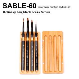Artsecret-kit de pincéis de alta qualidade, conjunto de pincéis de arte em aquarela preto com virola de latão, abs e alça de alumínio - Image 5