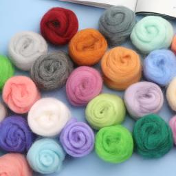MIUSIE-Mixed Cor Lã Tops, Roving Lã, Fibra, Agulha, Handmade, Spinning Artesanato, DIY Boneca, Bordado, 5g, 20, 50, 100 Pcs - Image 2