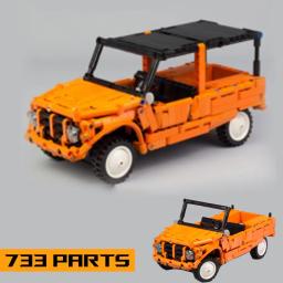 Buildmoc 733 pçs carro esportivo caber MOC-29654 mehari laranja supercarro pilotos veículos diy modelo blocos de construção tijolos brinquedos presente crianças - Image 1