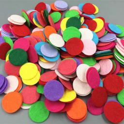 Diy 400 pçs corte círculo de feltro apliques cardmaking decoração cores misturadas 20mm - Image 2