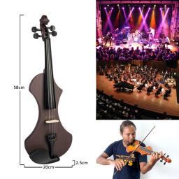 Ammoon série de tamanho completo 4/4 violino silencioso violino elétrico com arco caso difícil sintonizador fones cabo áudio corda extra - Image 5