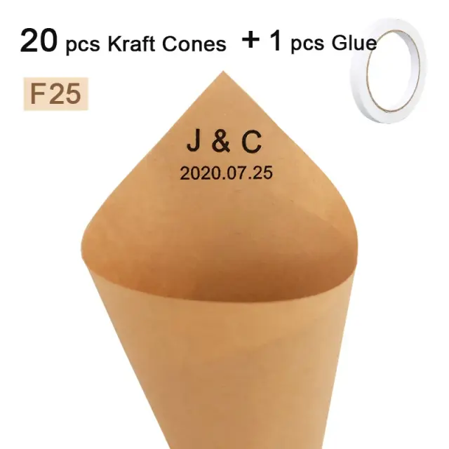 Confetes em Cone Personalizados com Pétalas de Rosa Seca, Biodegradáveis e 100% Naturais para Decorar Festas de Casamento
