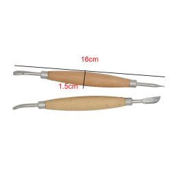 Conjunto de ferramentas de artesanato de couro modelagem ponto stylus escultura ferramenta colher bolas gravação escultura lâmina imprensa leathercraft diy ferramenta design - Image 3