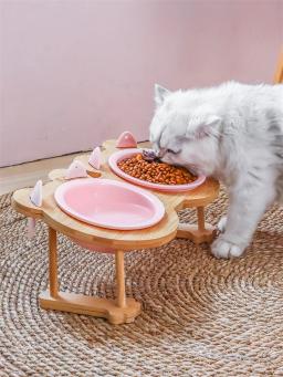 Alimentador de gato de cerâmica, tigela para cão, único e duplo, para animais de estimação, alimentador de cão, tigela de água com suporte, prato de alimentação, alimentação, pet, suprimentos - Image 4
