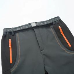 LNGXO-Calças masculinas de caminhada de lã quente grossa, impermeável, à prova de vento, ao ar livre, calças de chuva, trekking, camping, inverno - Image 5