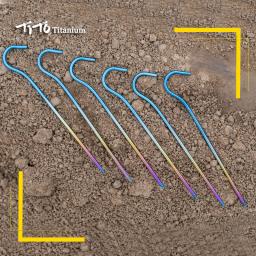 Tito-colorido Titanium Alloy Outdoor Camping Tent Peg com cabeça de Curvação, 8 PCs, 12PCs, 3,0 milímetros - Image 4