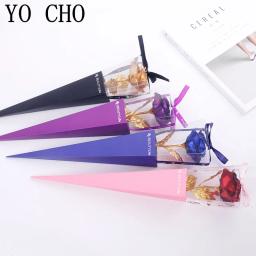 Galáxia rosa eterna 24k folha de flor de ouro plástico rosas artificiais dia dos namorados presente beleza flores douradas para a decoração do casamento - Image 1