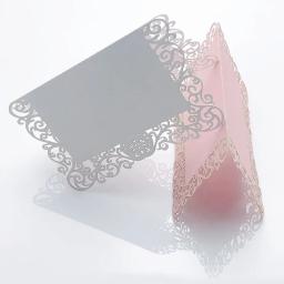 Cartões de renda com nome e laser cortados, 50 unidades, para festa de aniversário, casamento, decoração de mesa, faça você mesmo, nome da mesa, cartões de visita, mensagens - Image 3