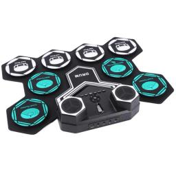 Conjunto de tambor eletrônico midi, compatível com bluetooth, 8 almofadas de silicone, alto-falantes internos com bateria de lítio embutida - Image 5