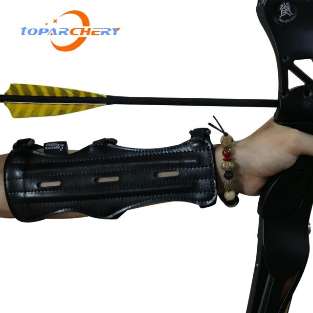 Equipamento de Proteção em Tiro com Arco e Flecha de Couro para Caça ao Ar Livre com Faixa Segura